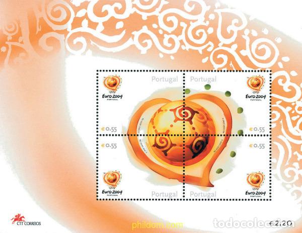 Sellos: 125945 MNH PORTUGAL 2003 EUROCOPA DE FUTBOL. PORTUGAL 2004