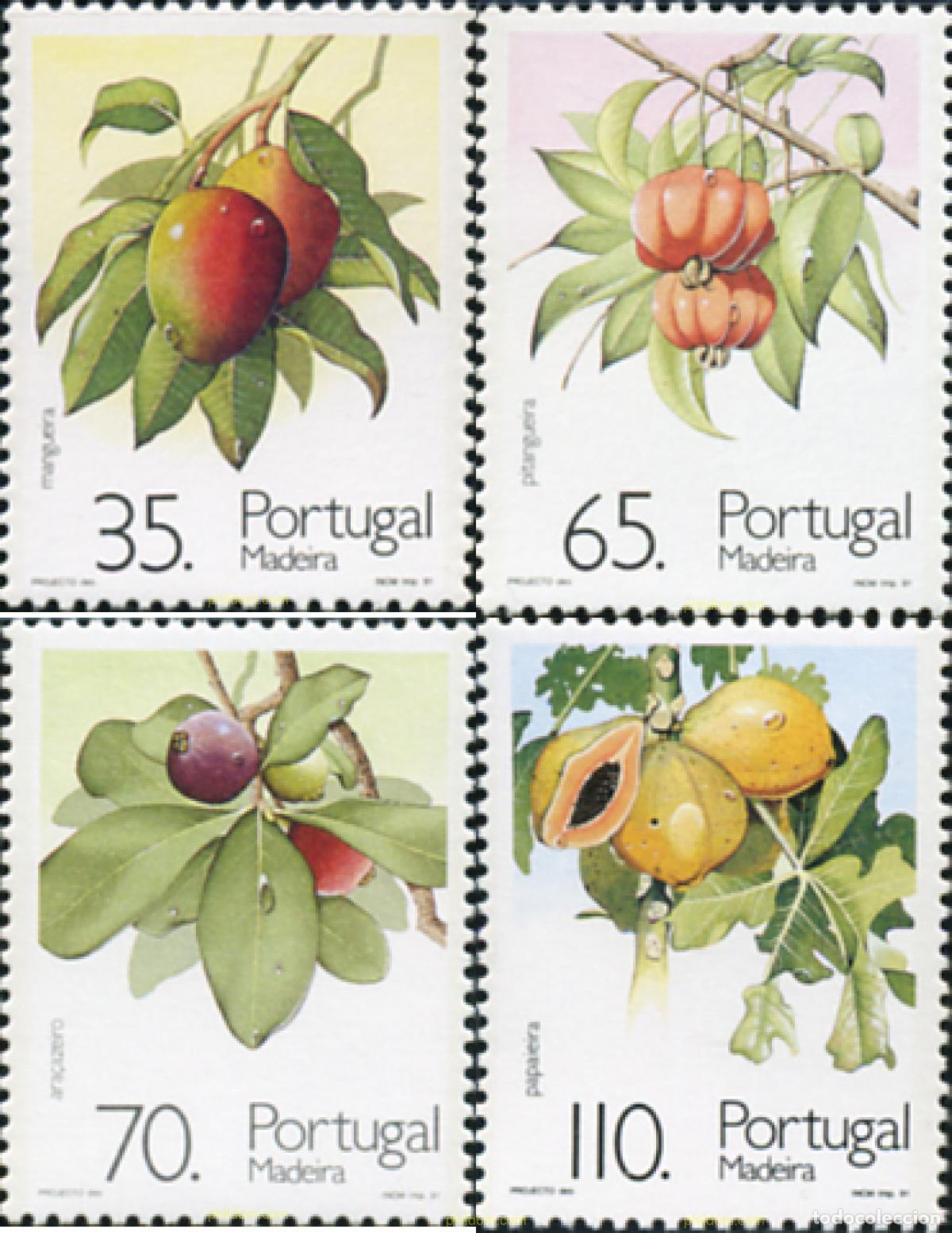 Sellos: 126979 MNH MADEIRA 1991 FRUTAS Y PLANTAS SUBTROPICALES DE MADEIRA