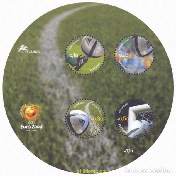 Sellos: 140317 MNH PORTUGAL 2004 EUROCOPA DE FUTBOL. PORTUGAL 2004