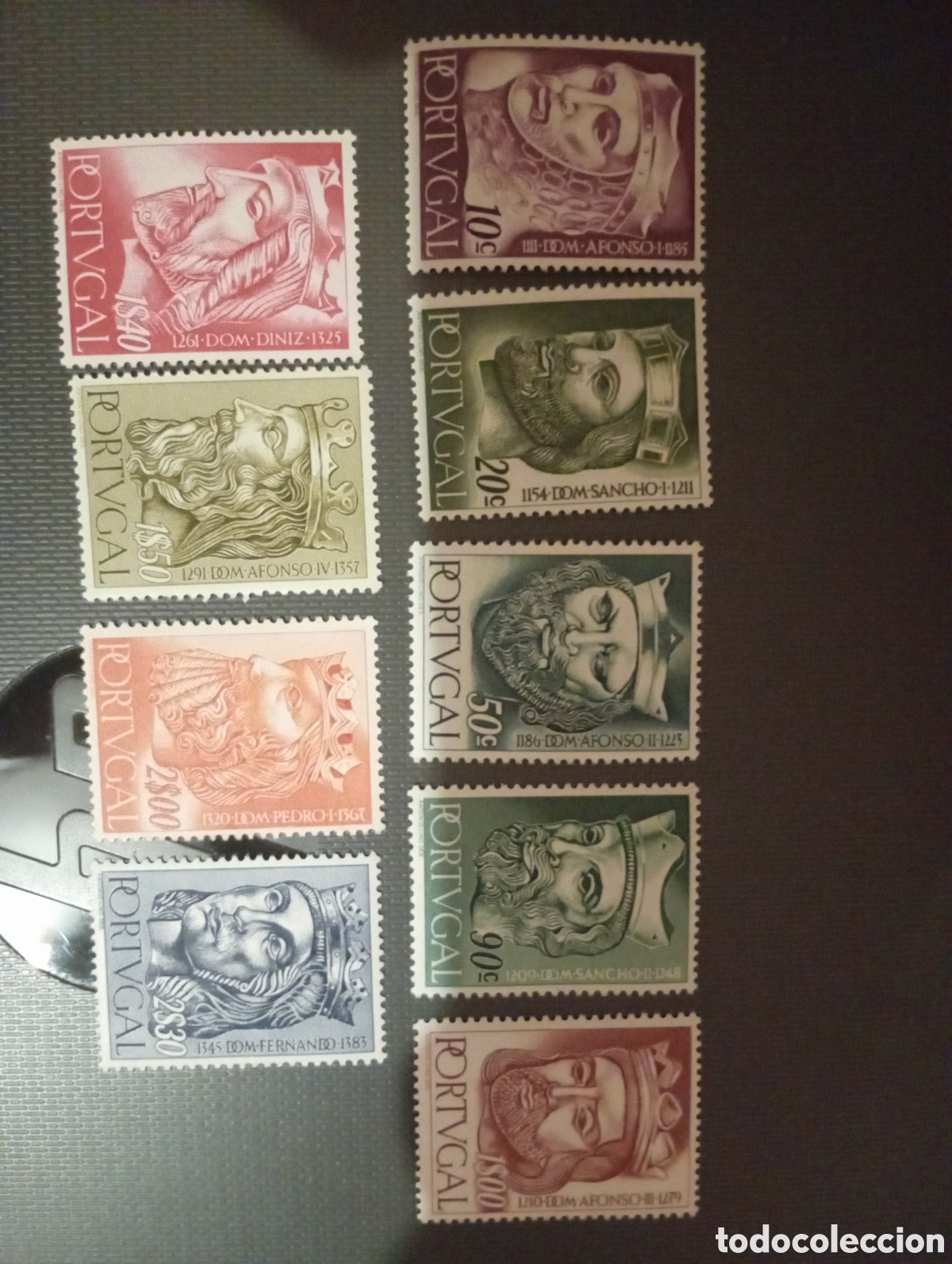 Sellos: PORTUGAL - 1955 - YVERT 817/825 - Dinastia Alfonsina Valor Catalogo 50&euro;