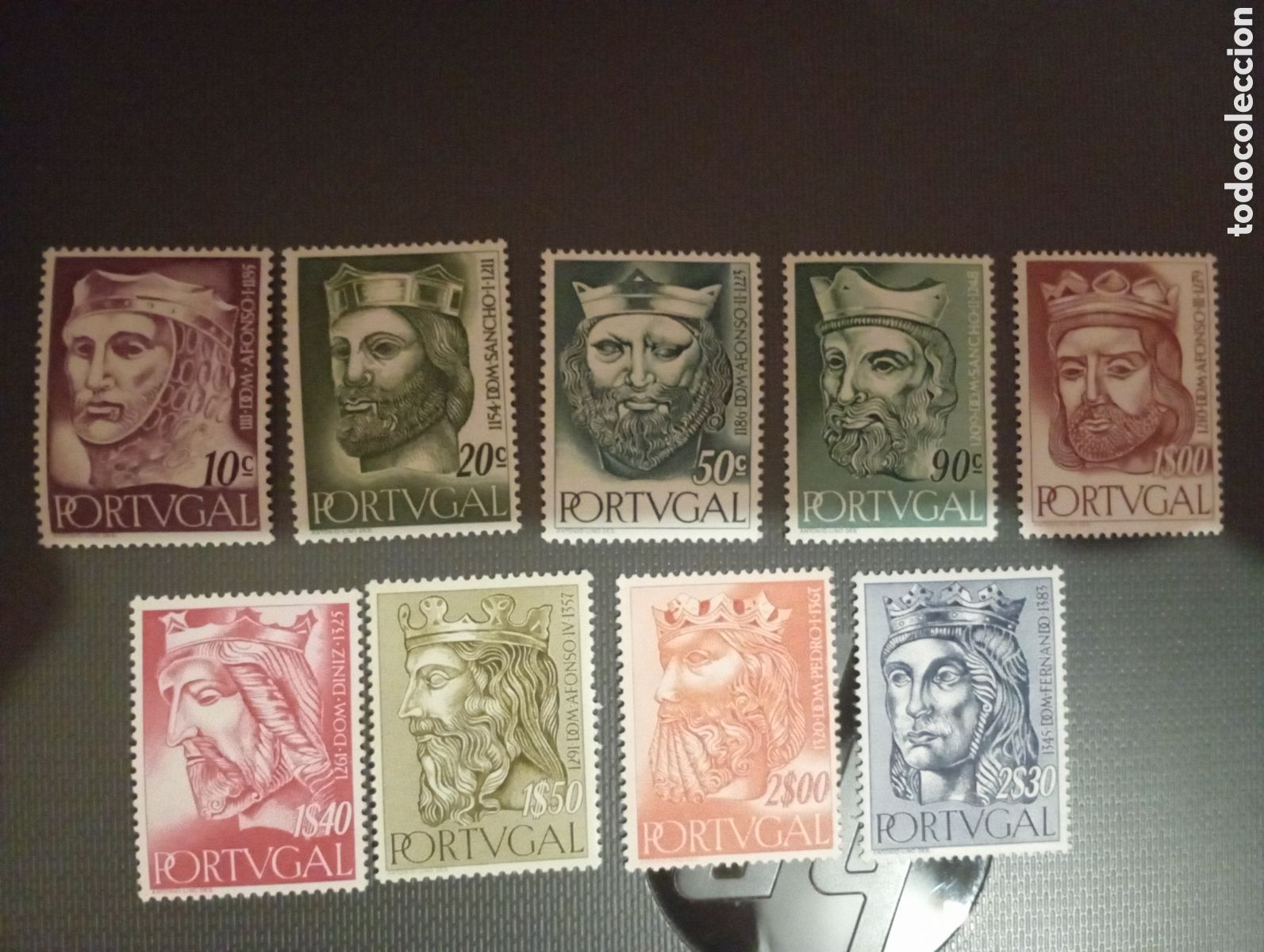 Sellos: PORTUGAL - 1955 - YVERT 817/825 - Dinastia Alfonsina Valor Catalogo 50&euro;