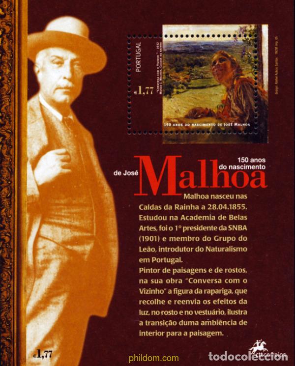 Sellos: 154446 MNH PORTUGAL 2005 150 ANIVERSARIO DEL NACIMIENTO DE JOSE MALHOA