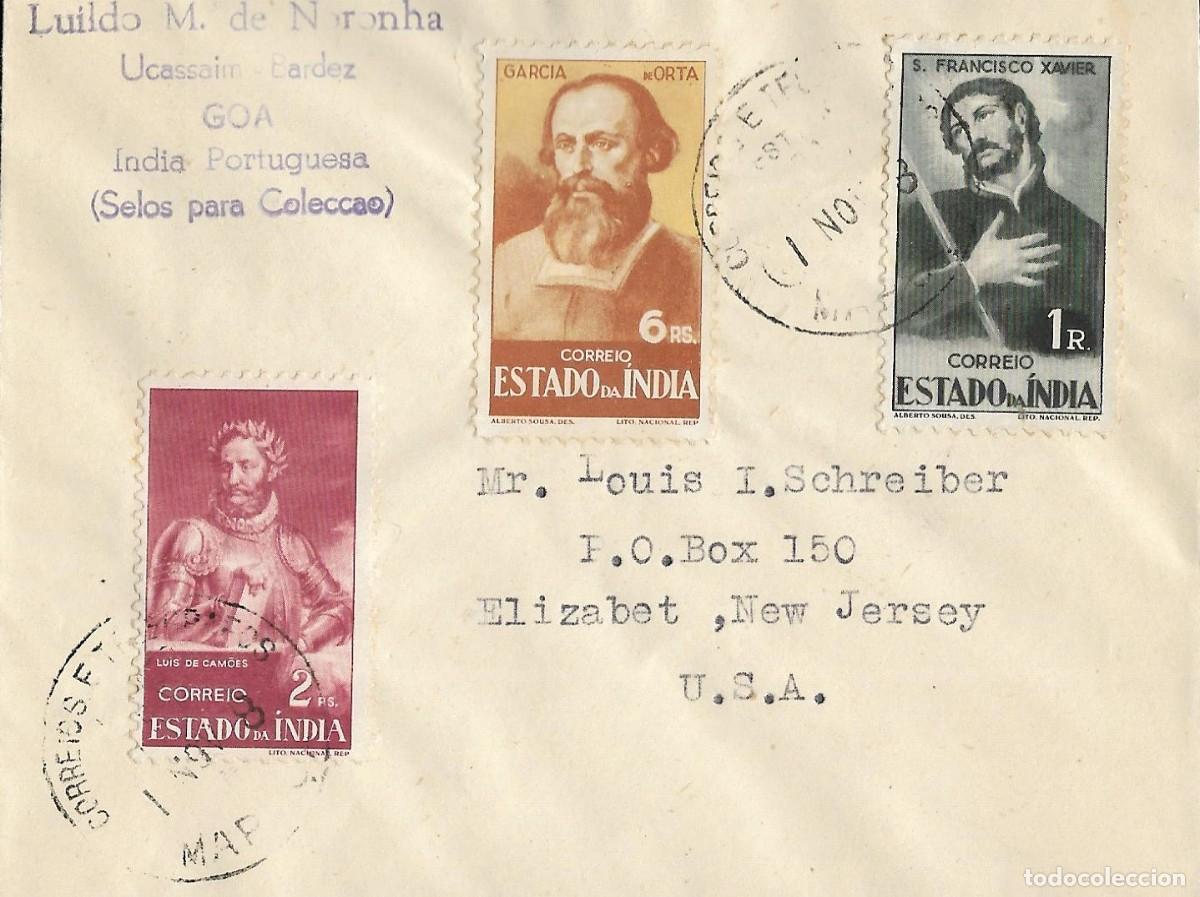 Sellos: Estado da India Portuguesa a EEEUU. New Jersey. 1948