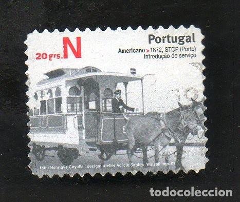 Sellos: FILA PORTUGAL 2007 AF-3555 YT-3194 TRANSPORTES P&Uacute;BLICOS CIRCULADO (O)