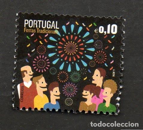 Sellos: FILA PORTUGAL 2011 AF-4044 YVERT 3570 FESTAS TRADICIONAIS CIRCULADO (O)