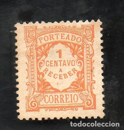 Sellos: FILA PORTUGAL 1915 AF-22 YVERT 22 PORTEADO VALOR EM CENTAVOS NUEV0 (*)