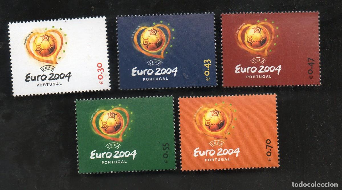 Sellos: FILA PORTUGAL 2003 AF-2980-2984 YVERT 2665-2669 EURO 2004 NUEVA(**)