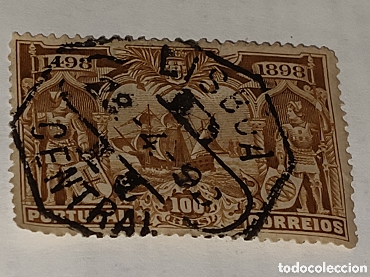 Sellos: Sello de Portugal 4&ordm;Centenario del descubrimiento del camino mar&iacute;timo a la India Vasco de Gama 1898