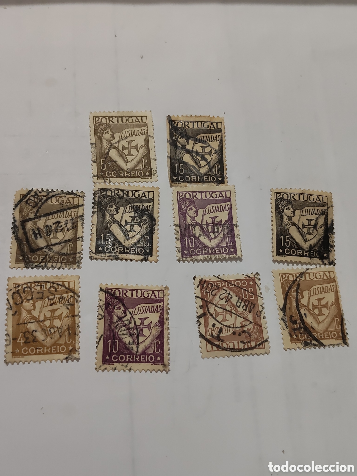 Sellos: 10 sellos de Portugal &rdquo;Os Lusiadas&rdquo; 1931 usados
