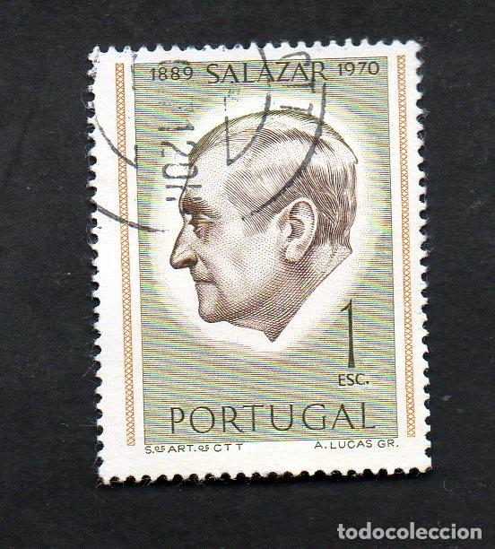 Sellos: FILA SELO PORTUGAL 1971 AF-1106 YVERT 1116 PRESIDENTE SALAZAR DENTEADO 13 1/2 CIRCULADO (O)