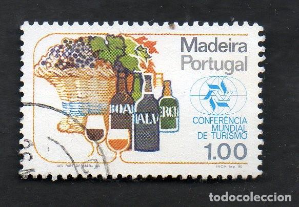 Sellos: FILA PORTUGAL 1980 AF-1487 YVERT 70 CONFER&Ecirc;NCIA MUNDIAL TURISMO MADEIRA CIRCULADO (O)