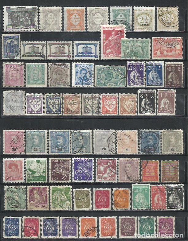 Sellos: R36I-LOTE SELLOS PORTUGAL ANTIGUO, FOTO REAL.