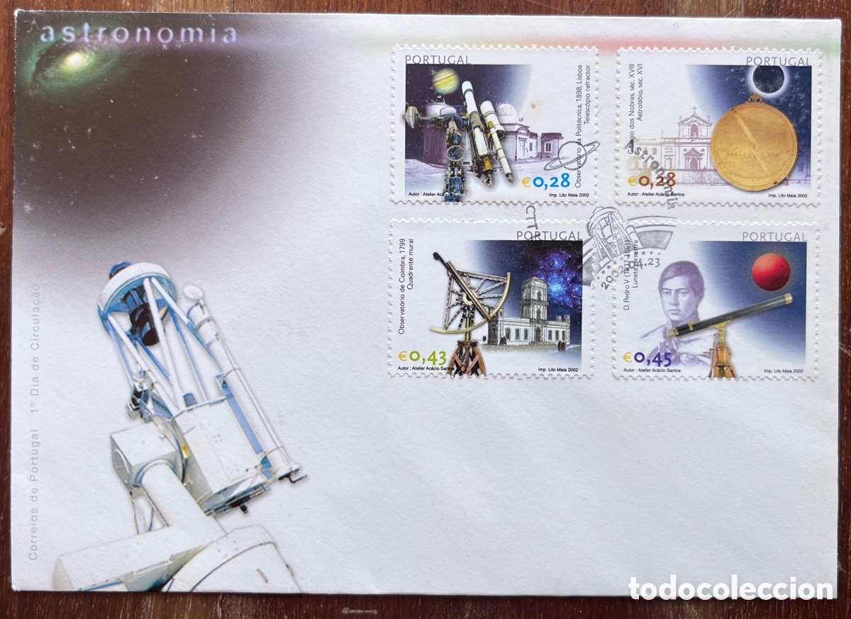Sellos: Portugal FDC 2002 - Astronomia - Conjunto Completo 3 Envelopes