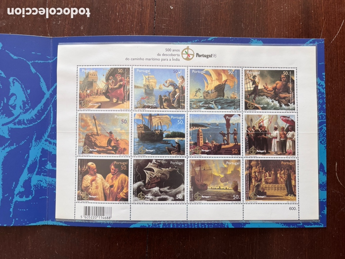Sellos: Portugal 1998 - Folha Completa &rdquo;Portugal 98&rdquo; - 500 Anos Descoberta Caminho Mar&iacute;timo &Iacute;ndia