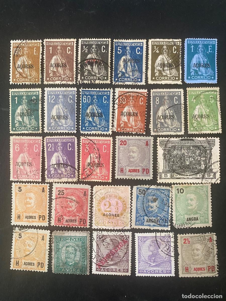 Briefmarken: Portugal, Azores lote de sellos antiguos