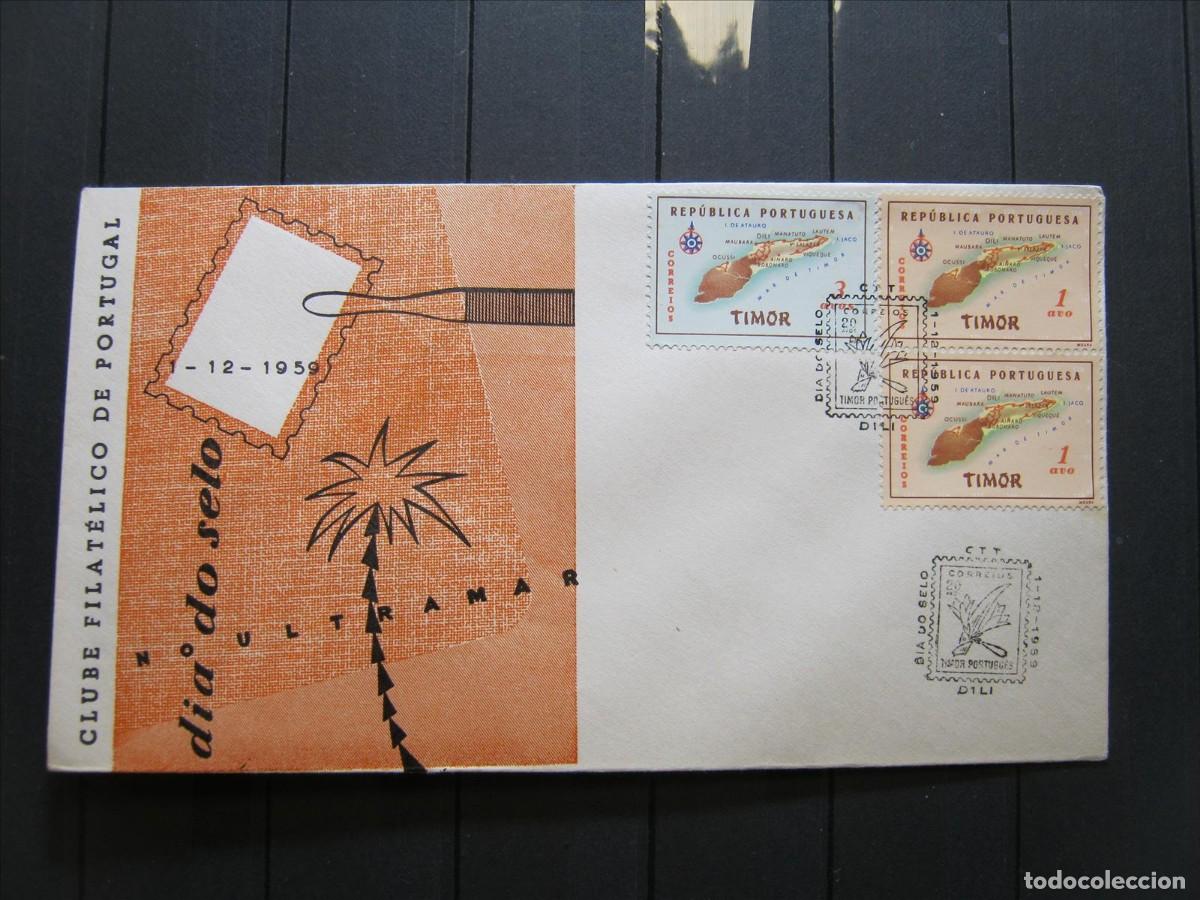 Sellos: TIMOR PORTUGAL FDC SPD PRIMER D&Iacute;A, D&Iacute;A DEL SELLO 1959.