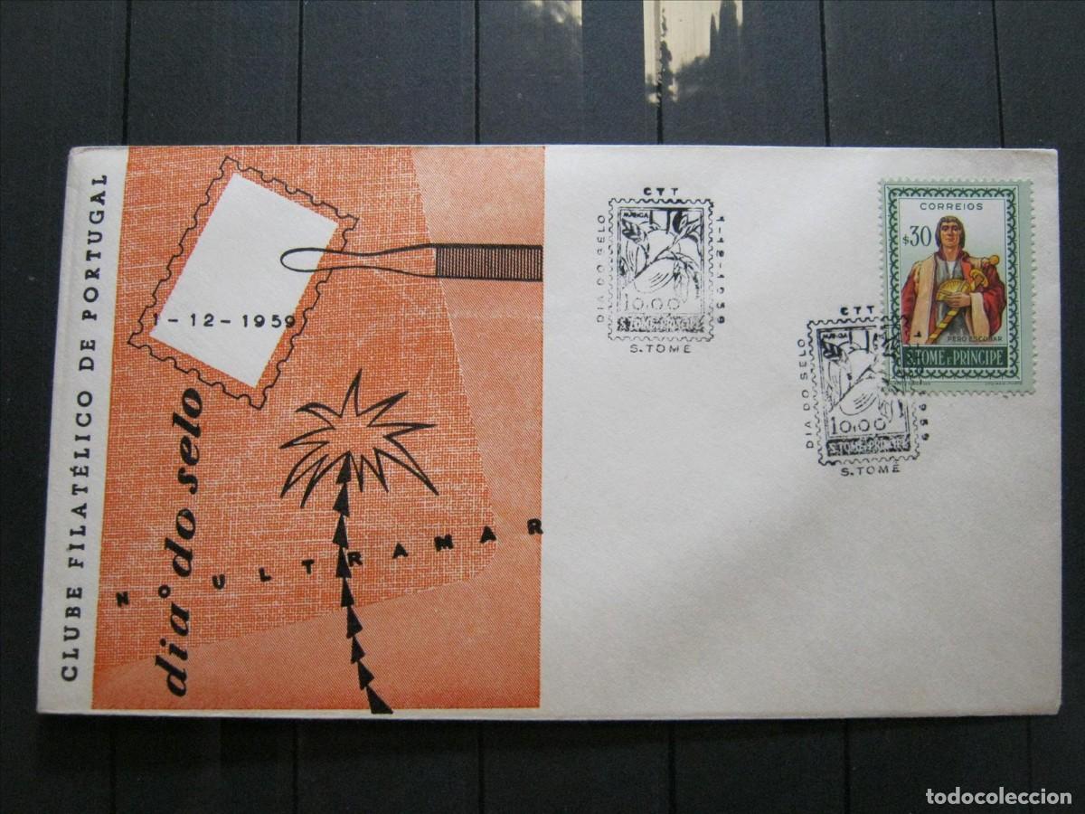 Sellos: SANTO TOM&Eacute; PORTUGAL FDC SPD PRIMER D&Iacute;A, D&Iacute;A DEL SELLO 1959.