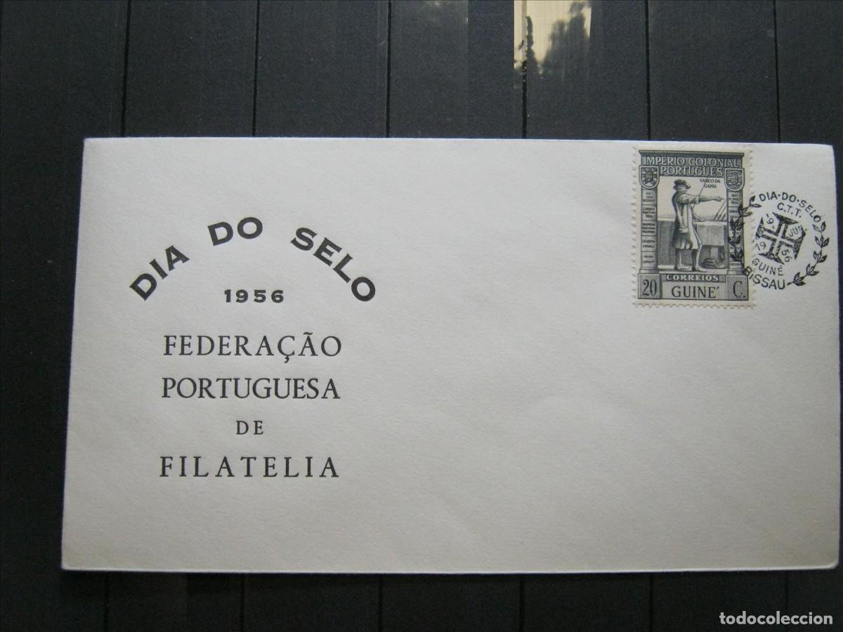 Sellos: GUINEA PORTUGUESA PORTUGAL FDC SPD PRIMER D&Iacute;A, D&Iacute;A DEL SELLO 1956.
