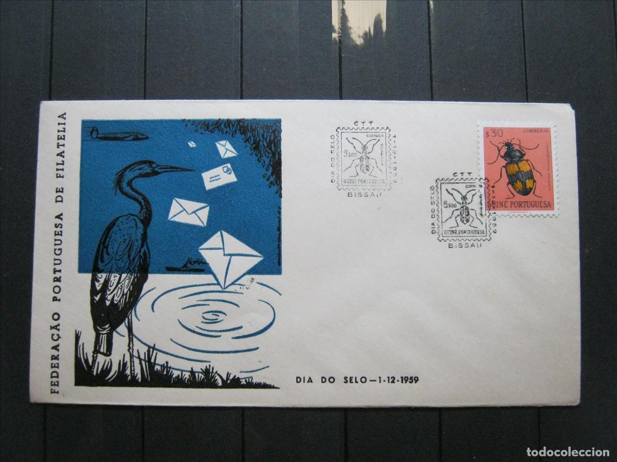 Sellos: GUINEA PORTUGUESA PORTUGAL FDC SPD PRIMER D&Iacute;A, D&Iacute;A DEL SELLO 1959.