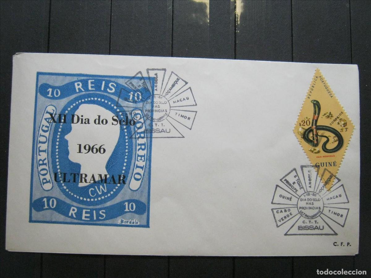Sellos: GUINEA PORTUGUESA PORTUGAL FDC SPD PRIMER D&Iacute;A, D&Iacute;A DEL SELLO 1966.