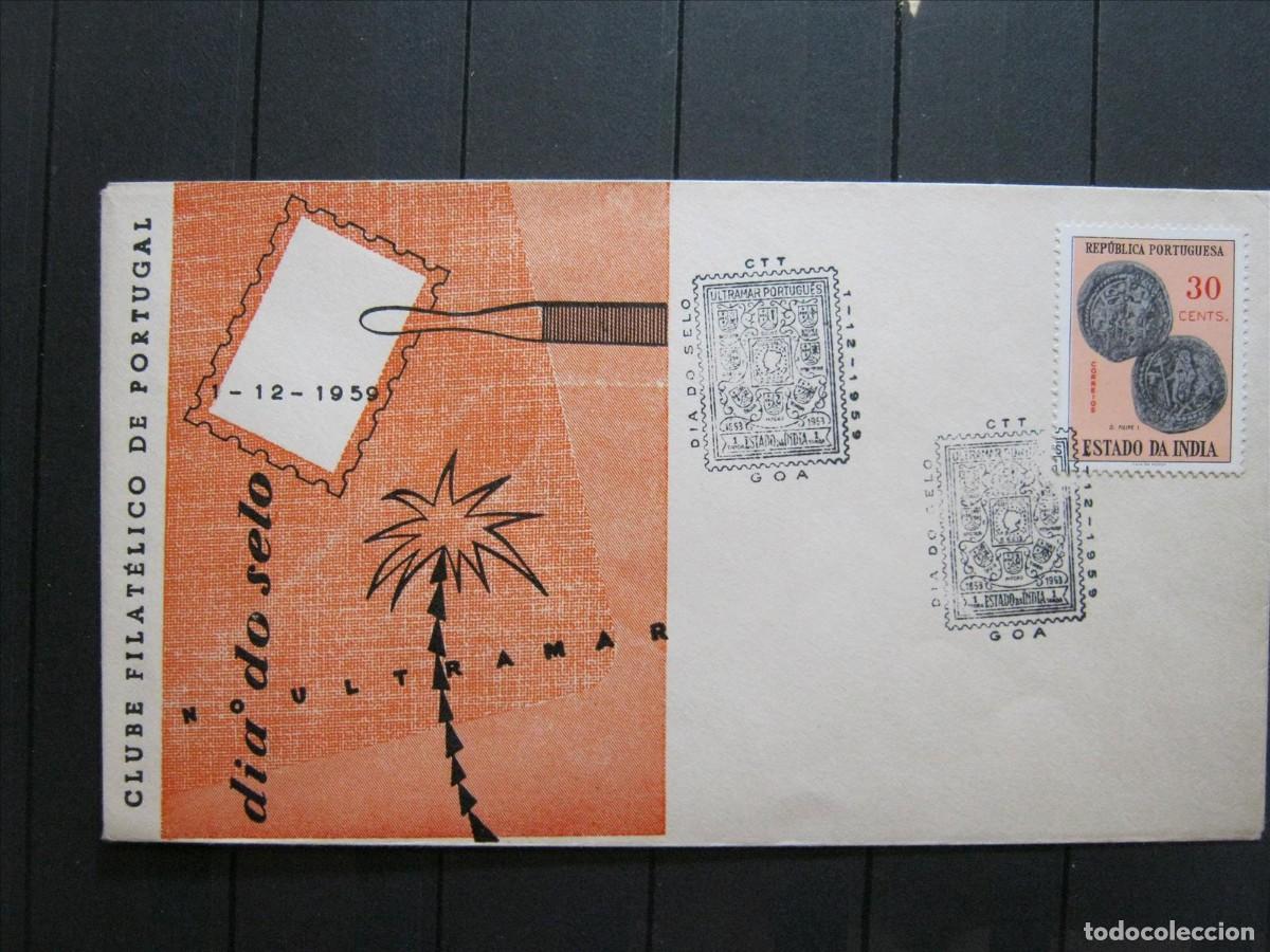Sellos: INDIA PORTUGUESA PORTUGAL FDC SPD PRIMER D&Iacute;A, D&Iacute;A DEL SELLO 1959.