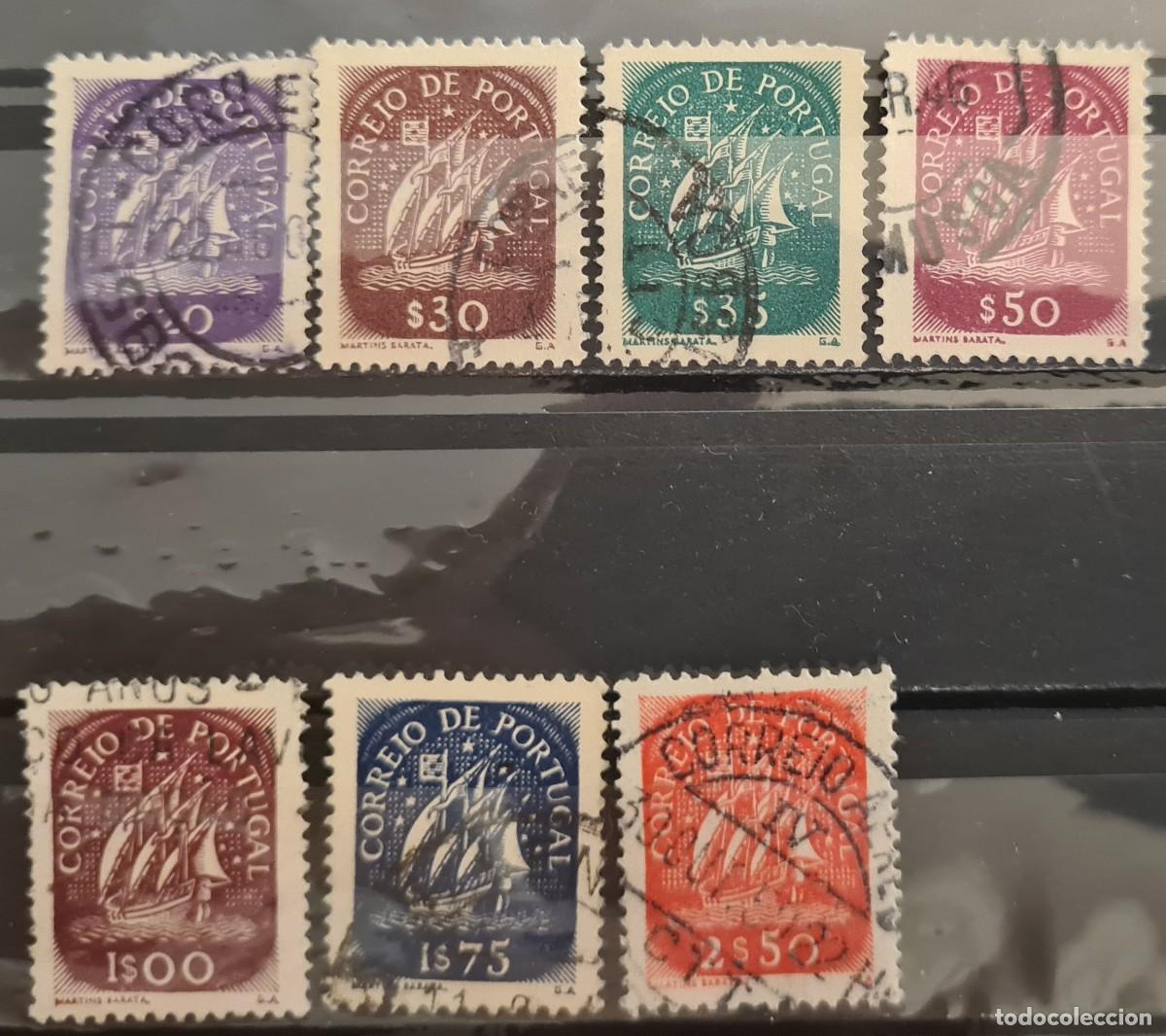 Sellos: Serie de sellos usados de Portugal 1943: Carabela