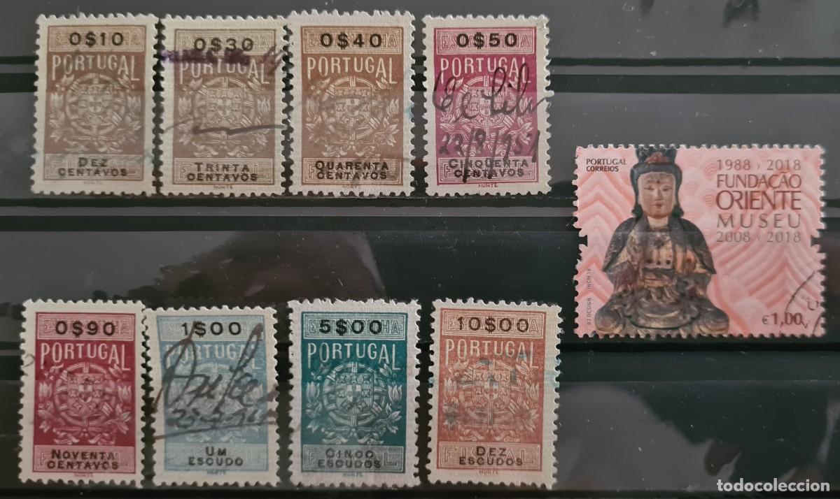 Sellos: Lote de nueve sellos de Portugal