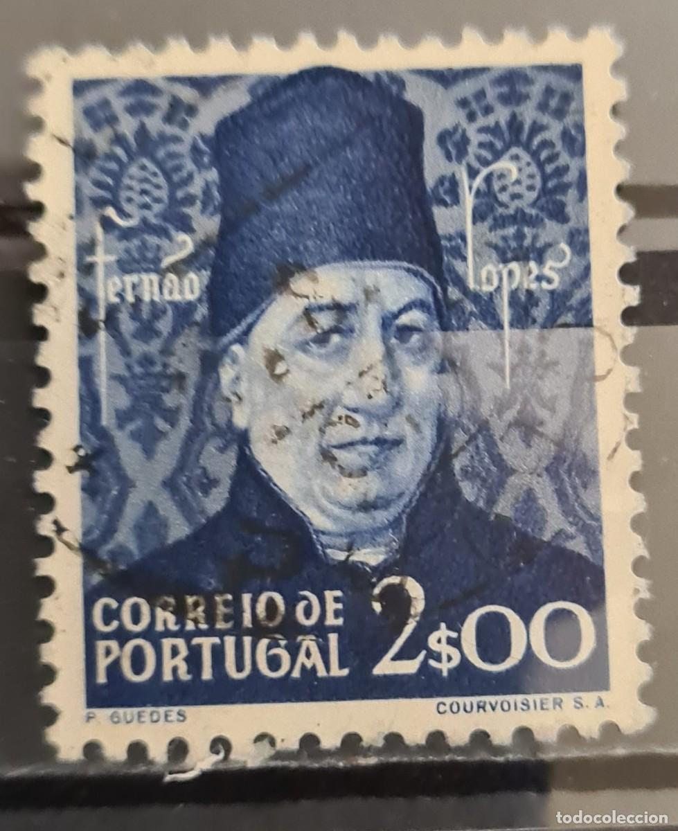 Sellos: Sello usado de Portugal 1949. Retrato: F. Lopes