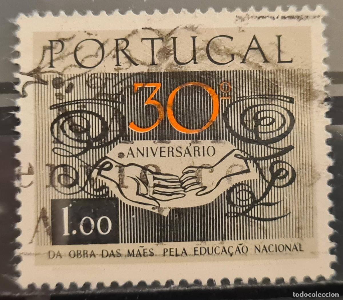 Sellos: Sello usado de Portugal 1968: XXX aniversario de la Obra de las madres por la educaci&oacute;n nacional
