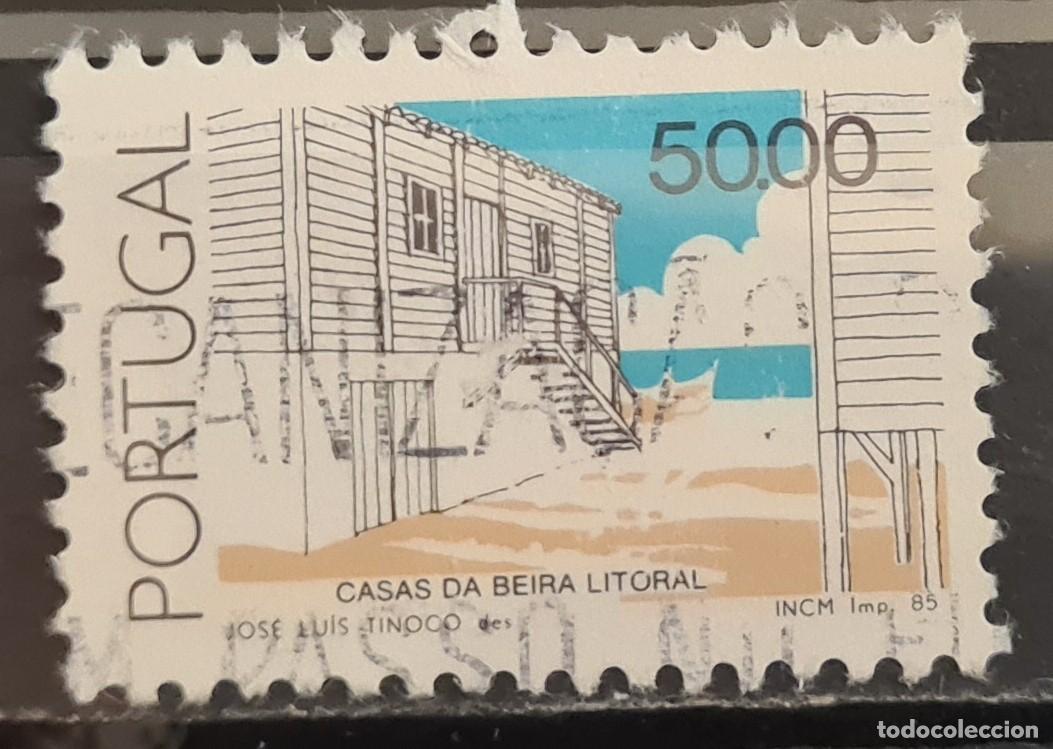 Sellos: Sello usado de Portugal 1985. Arquitectura popular: Casa de Beira