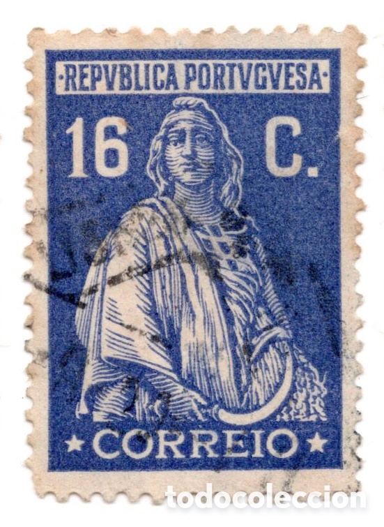 Sellos: Portugal Ceres 1926 Emisi&oacute;n de Londres 16c azul usado
