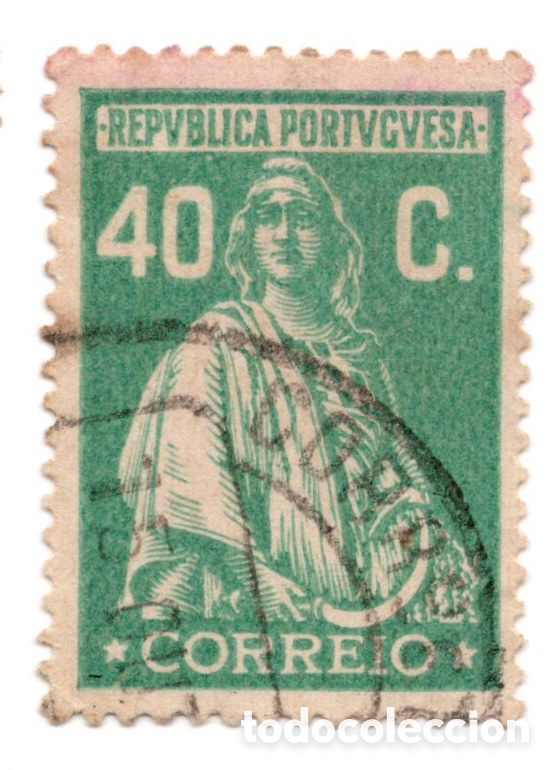 Sellos: Portugal Ceres 1926 Emisi&oacute;n de Londres 40c verde usado