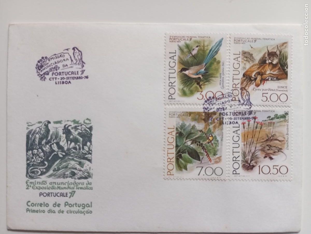 Sellos: PORTUGAL, 1977, SPD , PORTUGAL 77, FAUNA