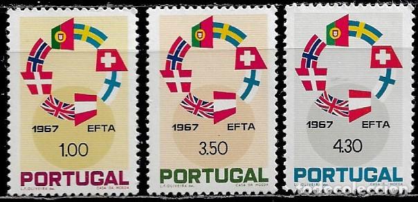 Sellos: PORTUGAL 1967, Ivert 1024/26 - ASOCIACI&Oacute;N EUROPEA DE LIBRE COMERCIO. MNH.