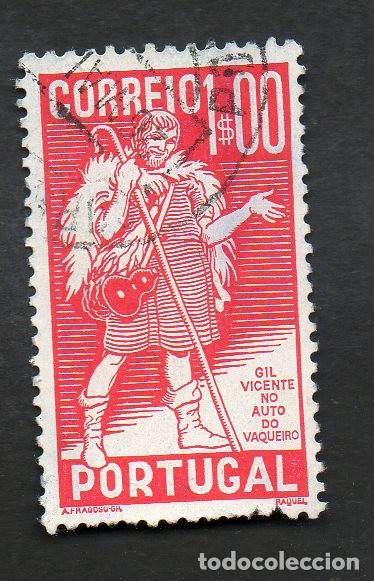 Sellos: FILA 1937 PORTUGAL AF-578 YT 587 MORTE DE GIL VICENTE CIRCULADO