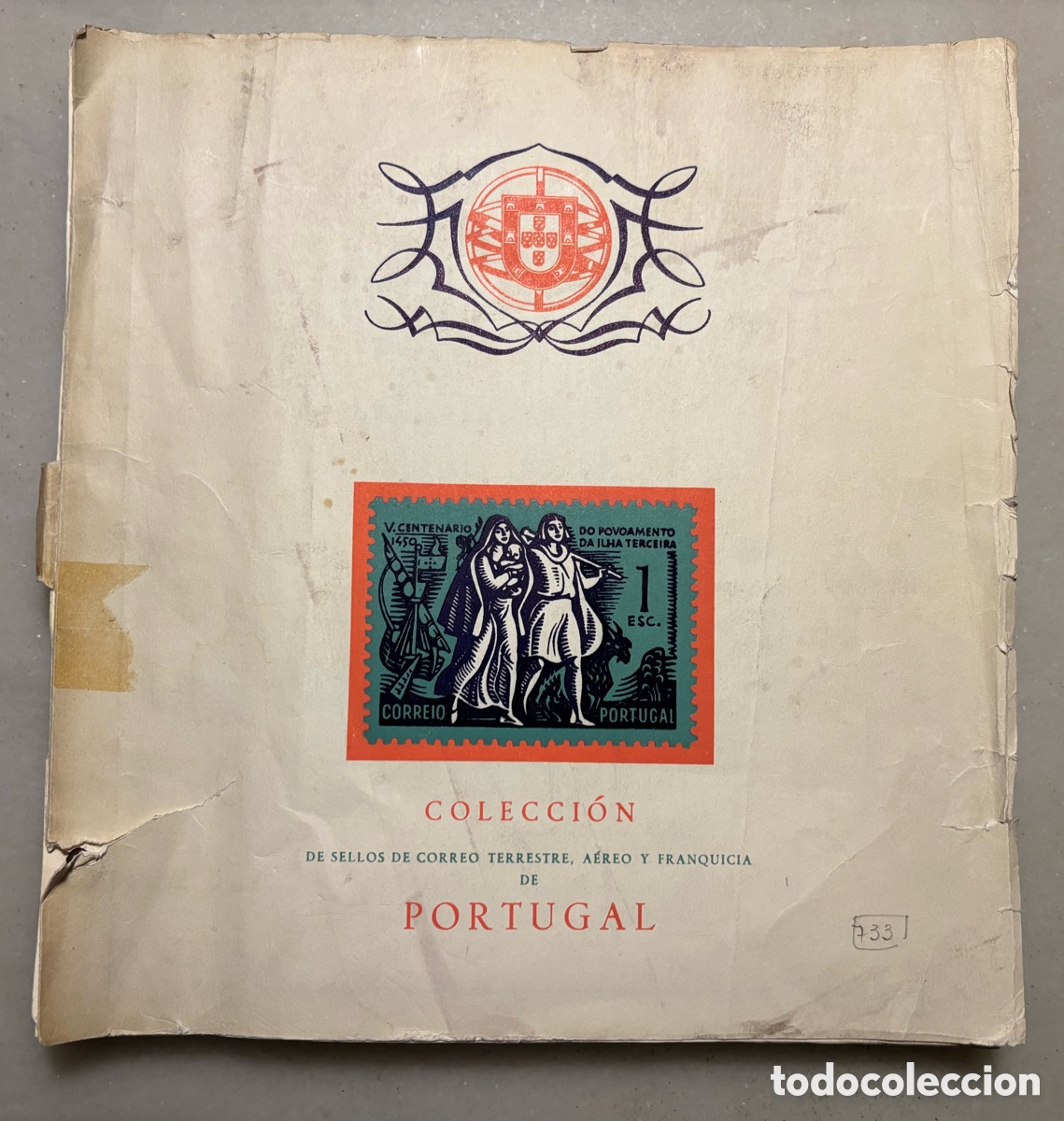 Selos: Antiguo &aacute;lbum, de colecci&oacute;n de sellos de Portugal