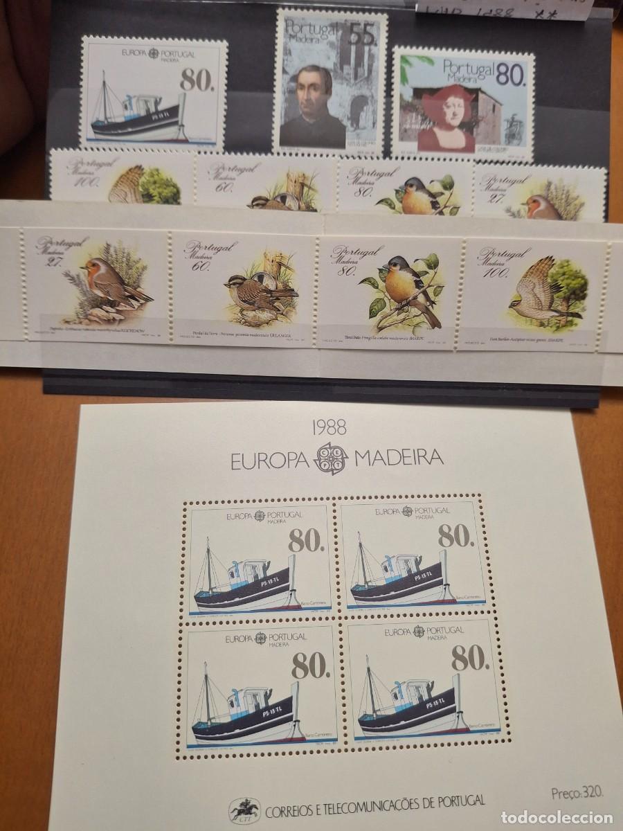 Selos: HB1497 Sellos MADEIRA a&ntilde;o 1988** completo en NUEVO con hojita bloque y carne YVERT 123/130 v.c 47 &euro;