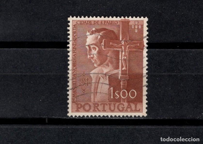 Stamps: Sello usado. Manuel da N&oacute;brega. Fundador de S&atilde;o Paulo. 1 escudo. 1954. Yvert 813.