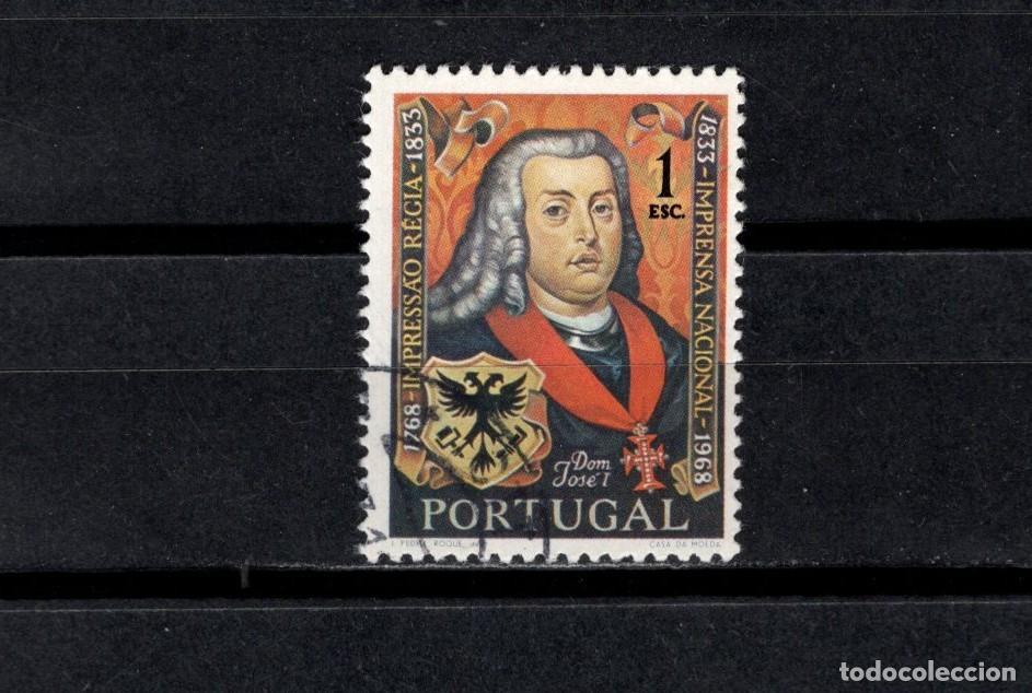 Briefmarken: Sello usado. Bicentenario Imprenta Nacional. Jos&eacute; I. 1 escudo. 1969. Yvert 1054.