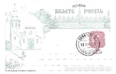 Sellos: Portugal & Postal, Azores, 10 r&eacute;is D. Carlos I, Tomar, Iglesia de San Juan, Ponta Delgada (3182)