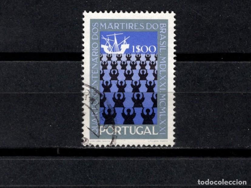 Sellos: Sello usado. IV Centenario M&aacute;rtires de Brasil. 1 escudo. 1971. Yvert 1129.
