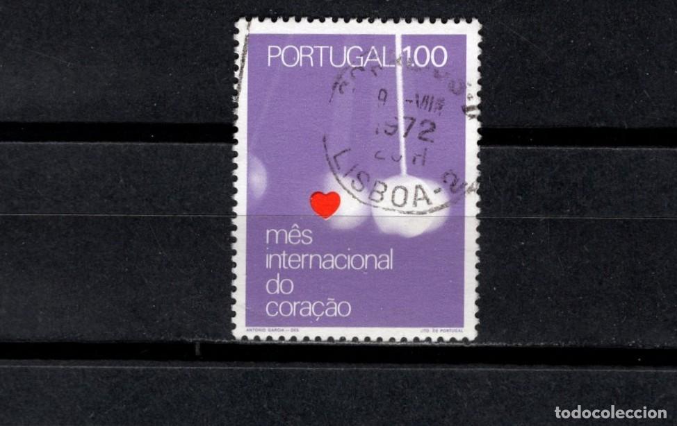 Sellos: Sello usado. Mes internainal del coraz&oacute;n. 1 escudo. 1972. Yvert 1147.