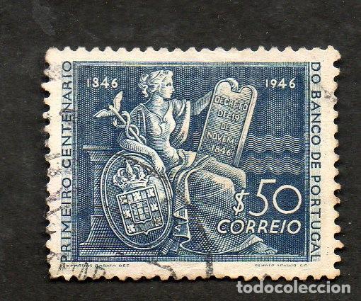 Sellos: FILA 1946 PORTUGAL AF-672 YT 683 1&ordm;.CENTEN&Aacute;RIO BANCO PORTUGAL CIRCULADO