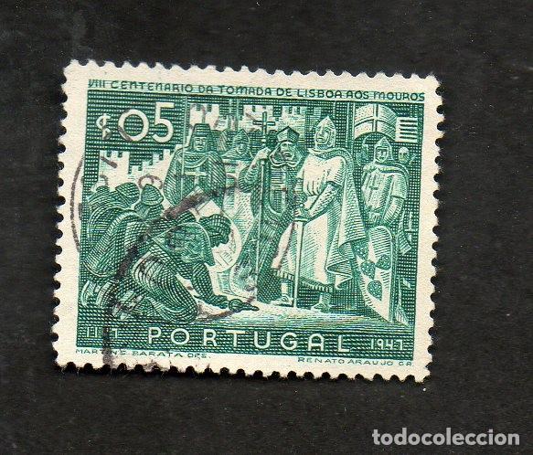 Sellos: FILA 1947 PORTUGAL AF-685 YT 696 TOMADA LISBOA AOS MOUROS CIRCULADO