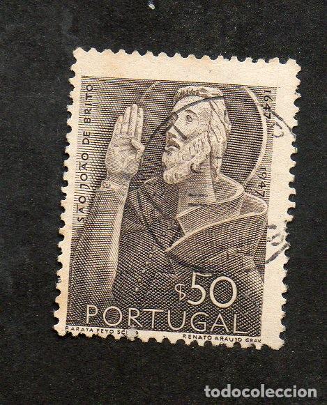 Sellos: FILA 1948 PORTUGAL AF-692 YT 703 NASCIMENTO S.JO&Atilde;O BRITO CIRCULADO