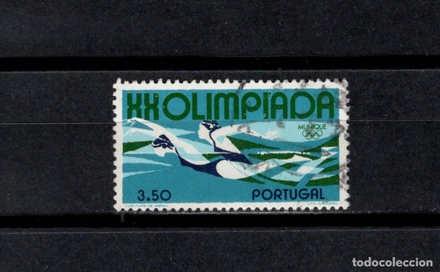 Sellos: Sello usado. Juegos Ol&iacute;mpicos de Munich 1972. Nataci&oacute;n. 3,50 escudos. Yvert 1158.