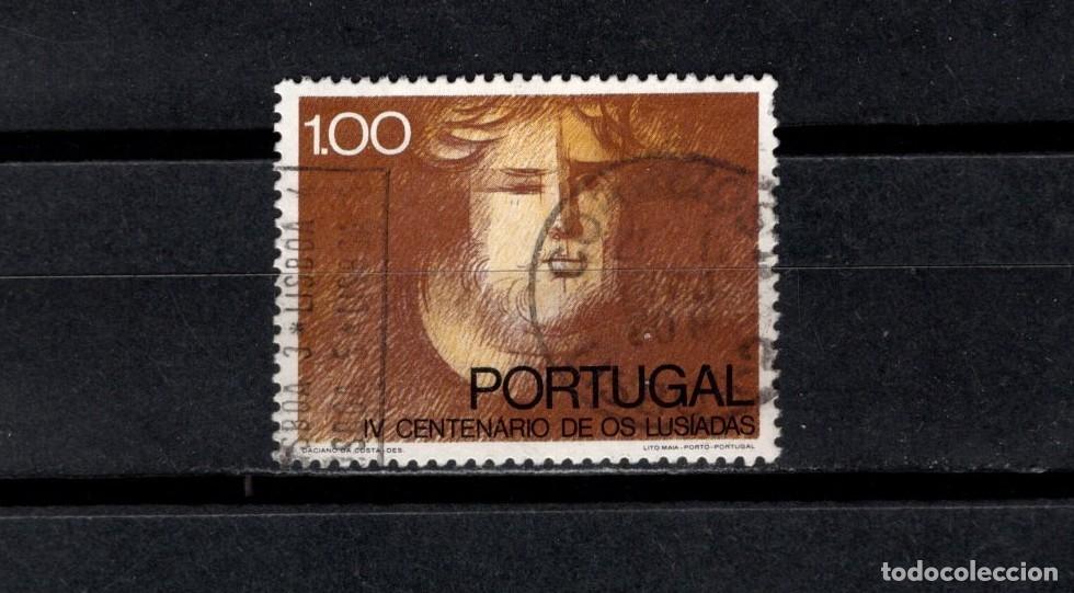 Sellos: Sello usado. IV Centenario publicaci&acute;pn de Os Lusiadas. 1 escudo. 1972. Yvert 1173.