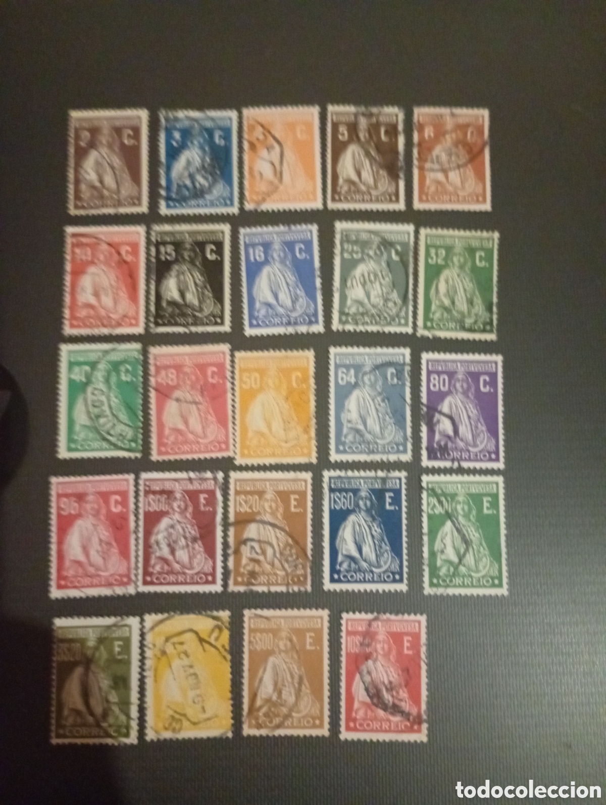 Sellos: PORTUGAL 1926 CERES SERIE COMPLETA (24)SG 702-725