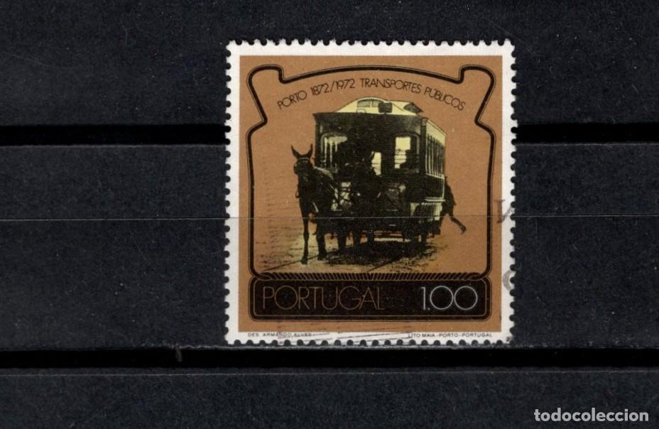 Sellos: Sello usado. Centenario del transporte P&uacute;blico. 1 escudo. 1973. Yvert 1200.
