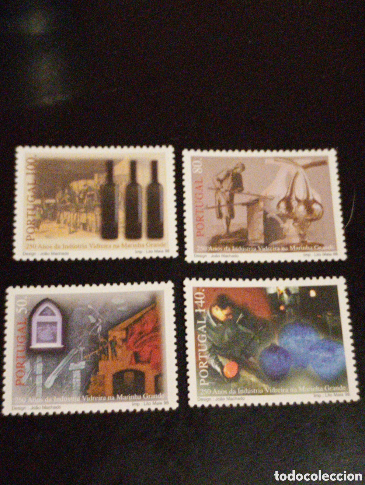 Sellos: PORTUGAL 1998 250 ANIVERSARIO DE LA INDUSTRIA DEL VIDRIO